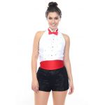 black tuxedo halter top