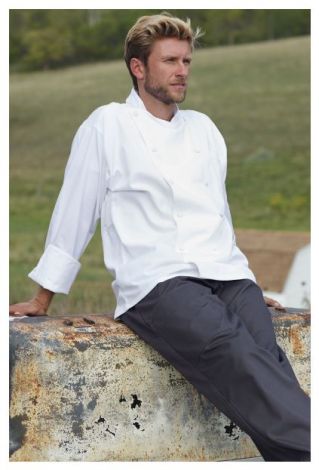 Chef Coat with Cloth Covered Buttons