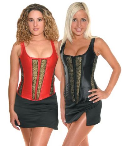 Corsets with Gold Metallic Panels