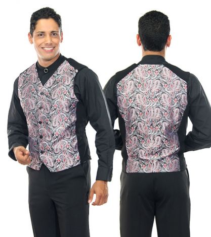 Silver Red Paisley vest