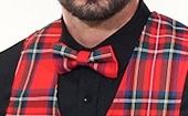 red plaid bow tie