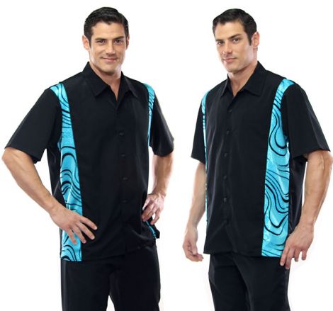 SFA Shirt with Turquoise Swirl Side Panels